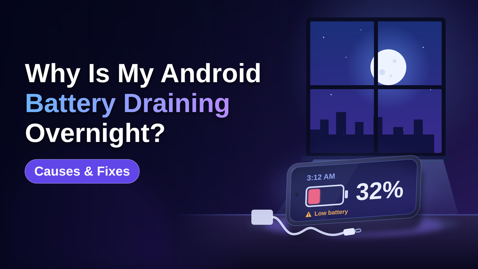 Why Is My Android Phone Battery Draining Overnight? Causes and Fixes android battery drain featured